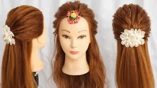 Open Hair Front Messy Hairstyle | Wedding Party Simple & Easy Hairstyle | Without Heat