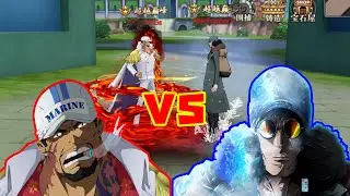 One piece burning will ลานประลอง คู่ที่ 2 จอมพลอาคาอินุ  ปะทะ อดีตพลเรือเอกอาโอคิยิ
