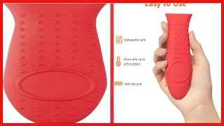 Amazon Basics Silicone Hot Skillet Handle Cover Holder, Red