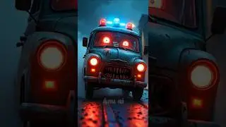 Scary Neon them of Police Vehicle #scary #creepy #shorts