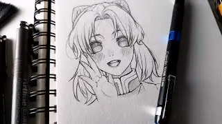 HOW TO DRAW SHINOBU STEP BY STEP TUTORIAL (demon slayer)