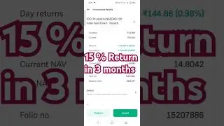 ICICI prudential Nasdaq 100 index fund 15% Return in 3 months 🤑&hearts;️ #shorts #motivation