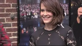Sarah Paulson arriving at Letterman Show
