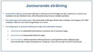 Fr&aring;ga kemil&auml;raren - Vad menas med joniserande str&aring;lning?