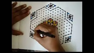 19*10🌺dots🌺dheepavali 🌺rangoli 🌺manju🌺rangoli 🌺channel🌺🔯🌺