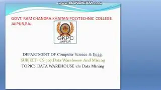 Data warehouse vs Data Mining CS 307 Unit-4 By Vijay  Meena Lect.CS Govt. Khaitan Poly. College,Jpr