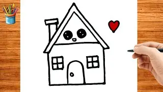 Easy and Cute House Drawing for Kids | Step by Step How to Draw a House