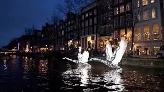 Amsterdam Light Festival Night Boat Tour ✨ | Illuminated Canals in 4K
