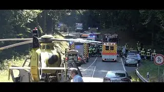 Frontalzusammensto&szlig; - Schwerer Verkehrsunfall - B49 Koblenz Montabaur   Notarzt - Polizei -