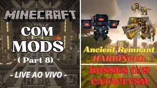 Live Ao Vivo Minecraft Mods Part 8 ( Farm De Esqueleto Wither / Boss Fight Harbinger )