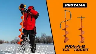 Ice Auger - Hand Ice Drill Auger with Drill Adapter and Top Plate, Folding Handle | Proyama