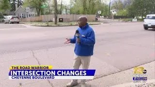 Crews make changes on road markers along SW Colorado Springs street