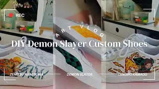 Shoes 👟Paint ചെയ്യാം ഈസിയായി!||Demon Slayer|| Zenitsu| Tanjiro|#malayalam #craft #vlog
