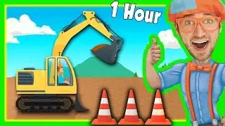 Diggers for Children with Blippi and More | 1 Hour Long!