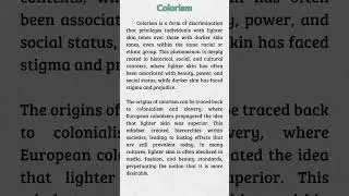 Colorism       #english #english_reading #learnenglish #انجليزي