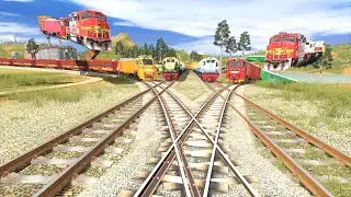 🔴 Trains vs Extreme Railroads Trainz Simulator 🚦 Flying Trains Swept On Buildings And Rivers