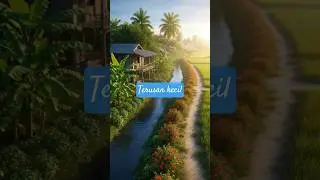 A small, clear irrigation canal flows through the center #DreamScreenAI