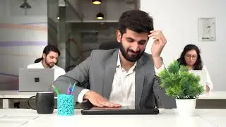 Stressed and angry manager working in a office #stockfootage #royaltyfreevideo