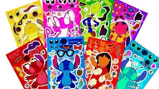 Lilo & Stitch Movie DIY Make a Silly Face Stickers PAPER DIY Unboxing Stickers Decorate 60 minutes