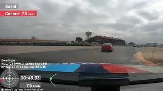BMW E92 335i in-car lap, spin and crash at Zwartkops Raceway with BMW Car Club Gauteng Race Series