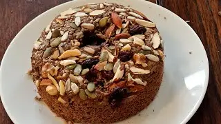 Healthy Christmas plum cake with Ragi and oats ( Eggless)