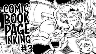Comic Book Inking #3 - Bad Giant Hunters - Time Lapse Drawing
