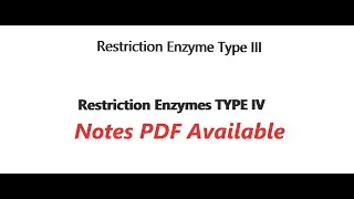Restriction Enzymes: Type III & IV (Telugu)