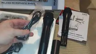 Распаковка: Микрофонная система Pyle Channel - стационарный двухчастотный беспроводной комплект V...