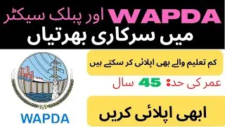 Wapda vacancy Jobs 2023 | Government Pakistan New wapda jobs 20223 for Male Female | New Jobs 2023
