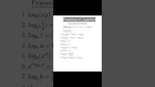 Properties of logarithm: #log #logarithm  #logarithm #formulas  #11th #12thclass #shortsfeed