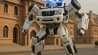 Indian Police car into Transformer #transformers #car #police #bolero #scorpio #thar #creta #ai 