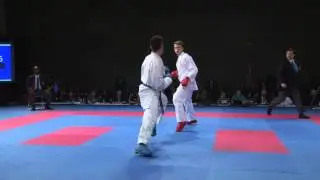 2015 USANKF 18-20 Elite Kumite Final -84 Kg Seth Von Eggers vs Kameron Madani