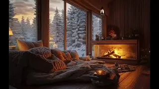 Acogedora Noche de Invierno🔥: Chimenea Crepitando, Jazz Suave y Ambiente Relajante en una Caba&ntilde;a