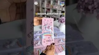 🌈🦄Filling my unicorn pencil box with cute eraser and cute pencil🥰unicorn stationery
