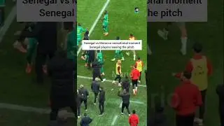 Senegal vs Morocco sensational moment Senegal players leaving the pitch