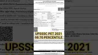 MY UPSSSC PET 2021 SCORECARD #UPSSSC #UPSSSCPET