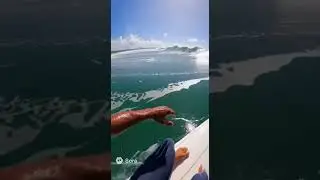 Surfing on an ocean blue waves with clear skies #surf #surfing #ai #aislop #viral #viralshorts