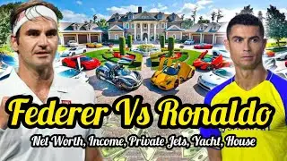 Federer Vs Ronaldo Luxury Lifestyle 2023 | Private Jet, Income, Net Worth, Cars, House, Yacht