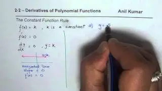 Understand and Recognize Constant Function to Find Derivatives