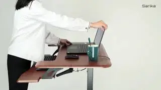 Pneumatic Height Adjustable Sit Stand Laptop Desk Movable Workstation Over Bed/Sofa Desk -SARIKA