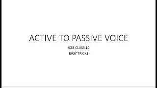 ACTIVE TO PASSIVE VOICE | EASY TRICKS