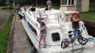Going through a lock near Saverne. Le boat 2013