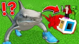 JJ and Mikey Build SECRET BASE inside a TRALALERO TRALALA EYE in Minecraft - Maizen