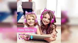 Review: Kids Headphones, Safe 85db Volume Control Light Up Cat Ear Headphones for iPad Fire Ta...