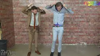 James and Adam challenge each other to a mud wrestle