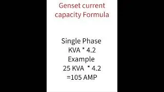 Genset current capacity formula#education #generator