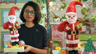 DIY: How to make Santa Claus from Waste Plastic Bottle,Newspaper & Cardboard|Christmas Special Craft