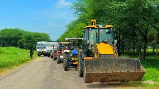 Jcb 3dx loading Mud in TATA Tippers Tractors Swaraj 855 New Holland 3630 Tractor newjcb Thar Truck
