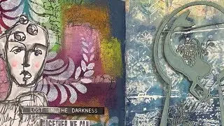 Art journal flip through: 2020 blue journal second half