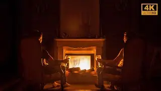 Winter Hearth Serenity | 4K Ultra HD Fireplace with Crackling Fire Sounds 4K